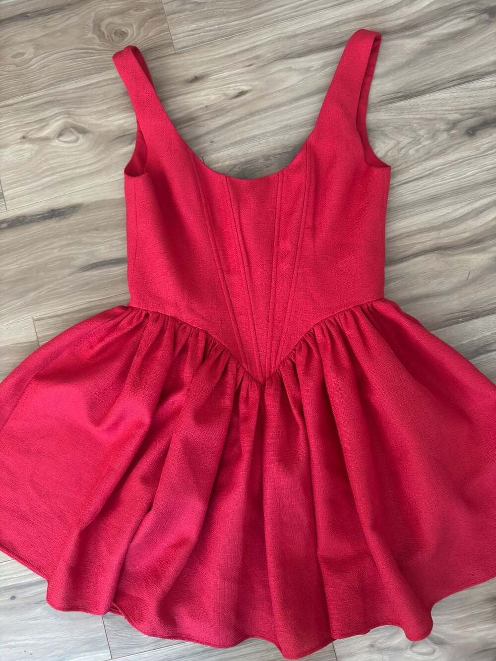 Adeirlina Dahlia Red Mini Dress with Corset-Style Bodice